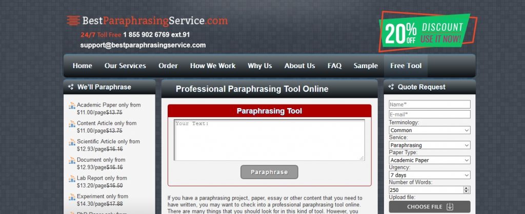 bestparaphrasingservice.com review