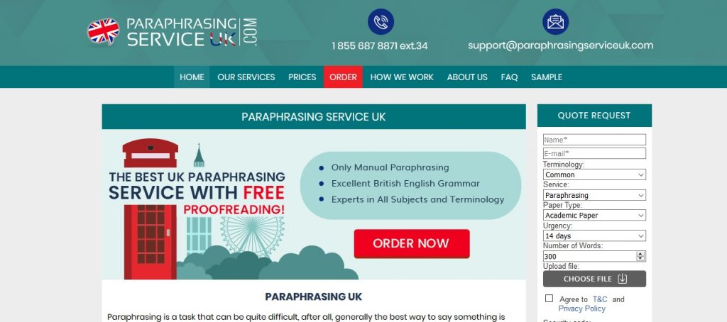 paraphrasingserviceuk.com review